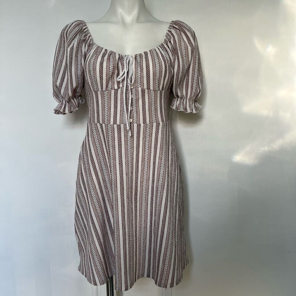 Top Shop Puff Sleeve stripe dress
